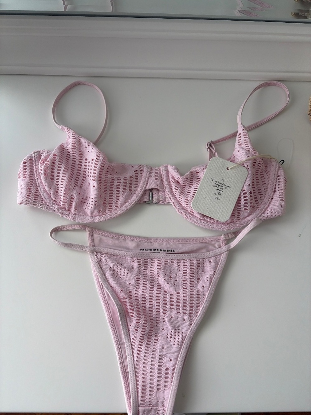 Frankie’s Bikinis Pamela Jacquard top and Zeus bottom